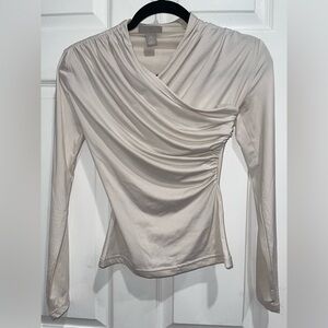 H&M Cream Drape Blouse
